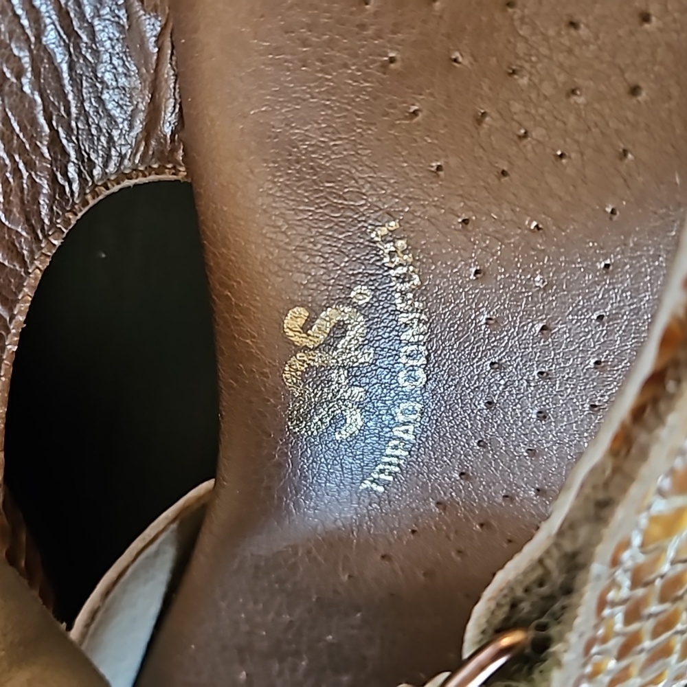 SAS Suntimer Heeled Sandal, tan croc print, size 7 - Picture 7 of 14